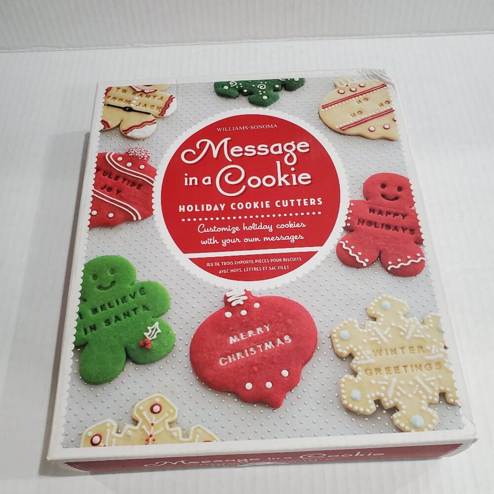Williams Sonoma Message in a Cookie Holiday Cookie Cutters and Cookie Recipe